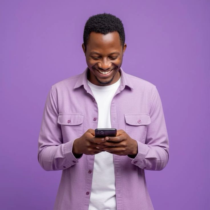 Nigerian seller using a phone